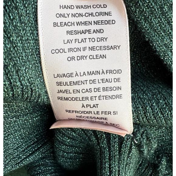 PHILOSOPHY Plus Sz 1X Knit Sweater Metallic Green Boatneck Dolman Sleeve Holiday - Picture 6 of 13